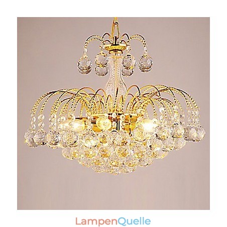 Luxus-Kronleuchter im europäischen Stil mit 3 Lichtern und Kristallkugeln