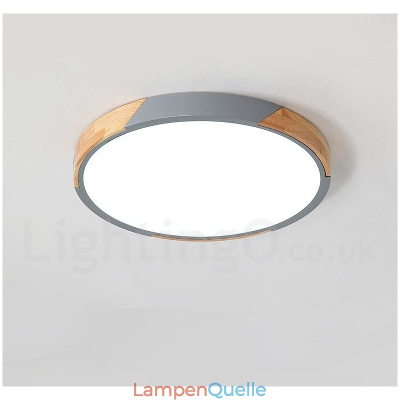 Dimmbare Macaron Multi Colours Holz Ultradünne Deckenleuchte mit Acrylschirm Deckenlampe Nordischer Stil