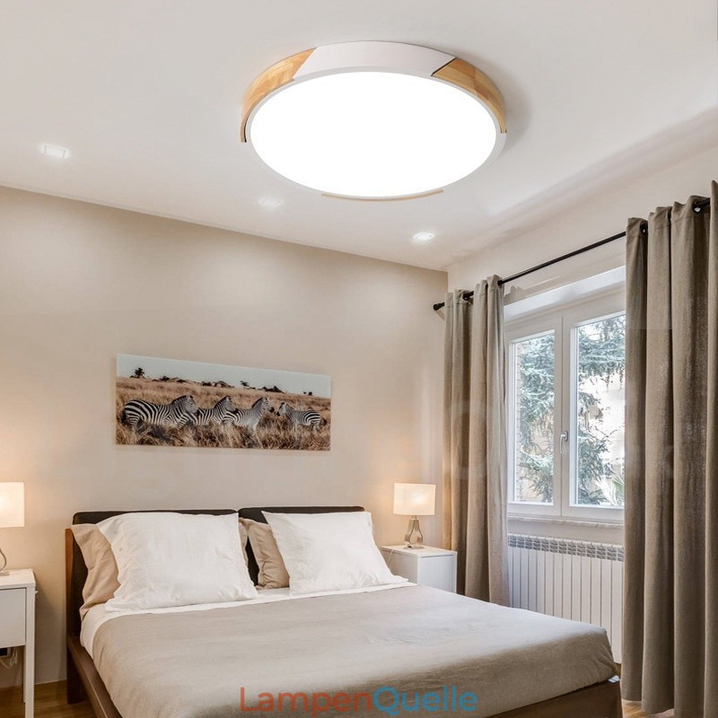 Dimmbare Macaron Multi Colours Holz Ultradünne Deckenleuchte mit Acrylschirm Deckenlampe Nordischer Stil