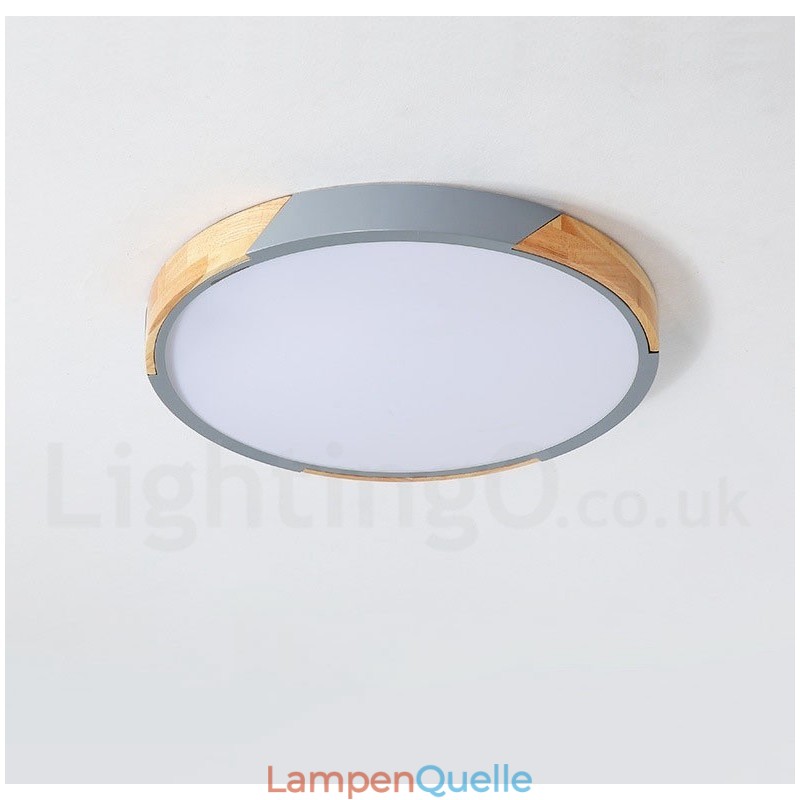 Dimmbare Macaron Multi Colours Holz Ultradünne Deckenleuchte mit Acrylschirm Deckenlampe Nordischer Stil
