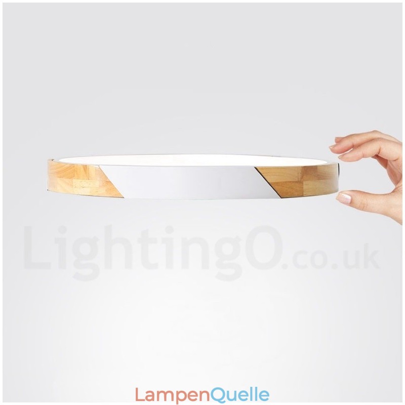 Dimmbare Macaron Multi Colours Holz Ultradünne Deckenleuchte mit Acrylschirm Deckenlampe Nordischer Stil
