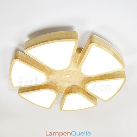 Deckenleuchte mit Blütenblatt-Design aus Holz mit Acrylschirm, Deckenlampe im nordischen Stil Deckenleuchte mit Blütenblatt-Design aus Holz mit Acrylschirm, Deckenlampe im nordischen Stil