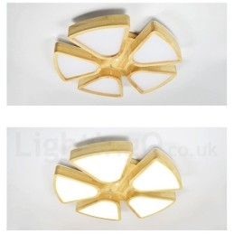 Deckenleuchte mit Blütenblatt-Design aus Holz mit Acrylschirm, Deckenlampe im nordischen Stil