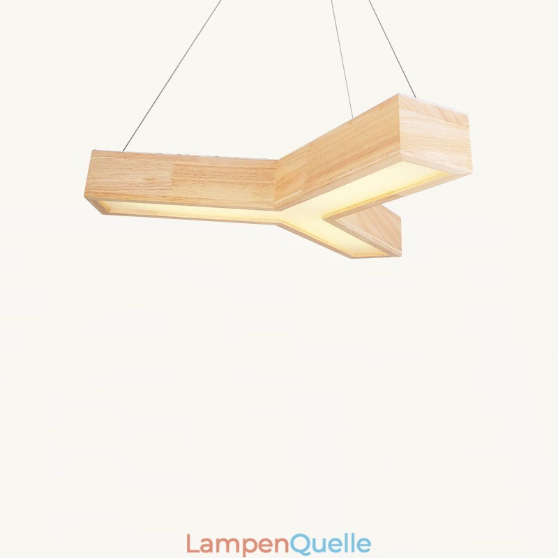 Moderne dreieckige Pendelleuchte aus Holz
