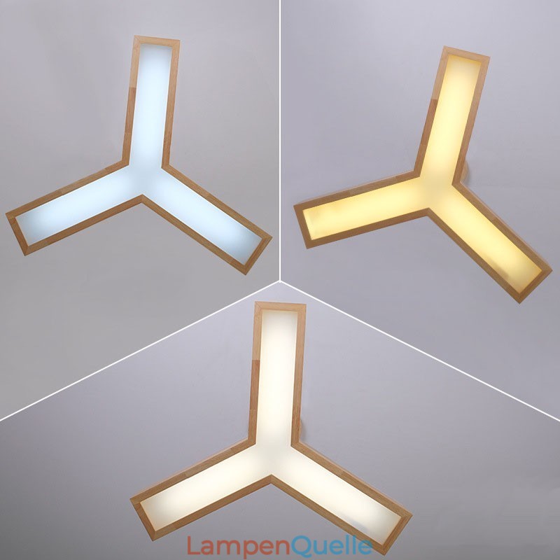 Moderne dreieckige Pendelleuchte aus Holz