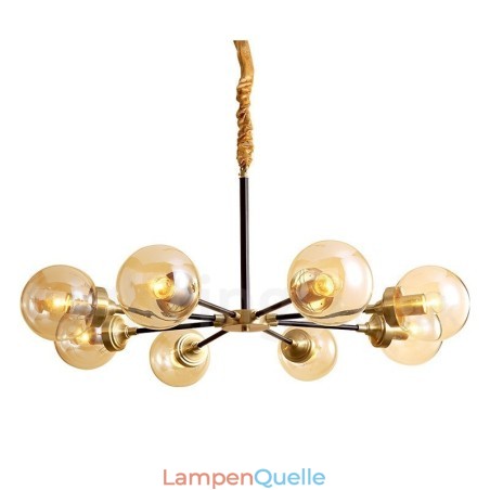 Luxuriöser rustikaler Kronleuchter im Retro-Vintage-Stil aus reinem Messing mit Glasschirmen Luxuriöser rustikaler Kronleuchter im Retro-Vintage-Stil aus reinem Messing mit Glasschirmen