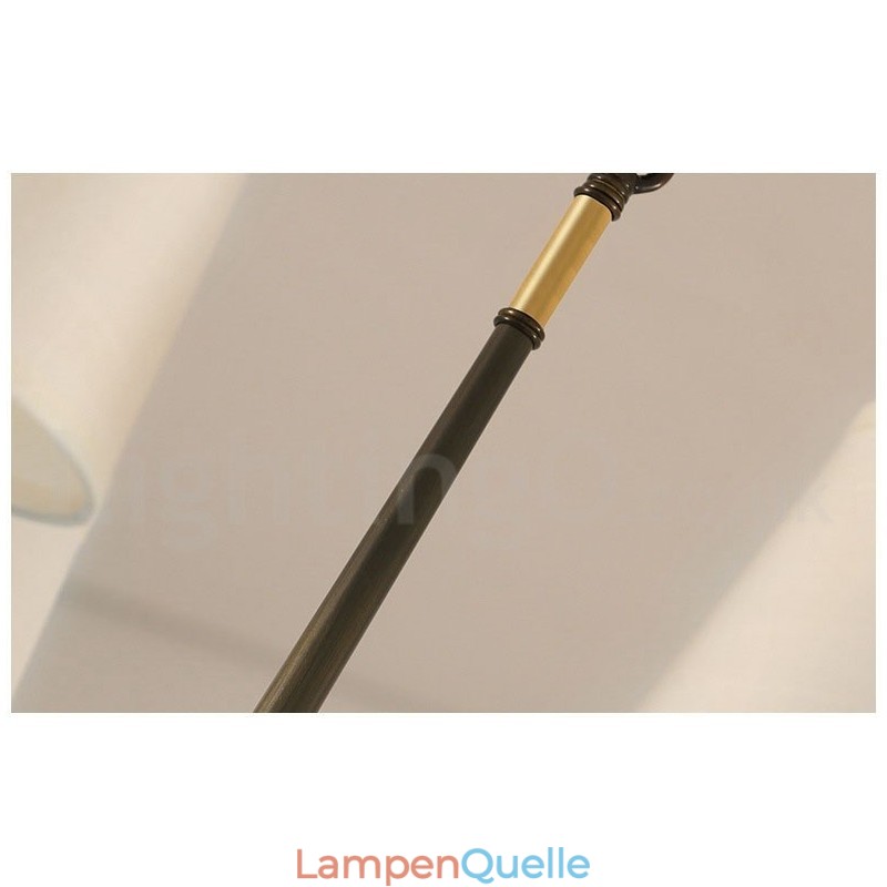 Großer luxuriöser rustikaler Retro-Vintage-Kronleuchter aus reinem Messing mit Stoffschirmen