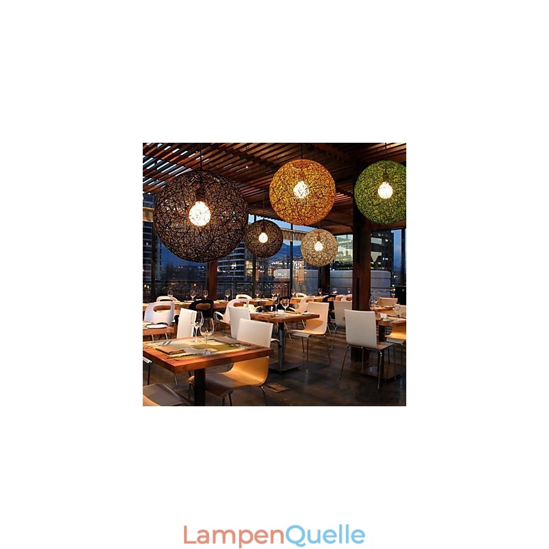 Country Simple Modern Lampe Pastoral Rattan Lampe Hanf Ball Kronleuchter