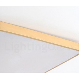 Ultradünne, quadratische, dimmbare, moderne Deckenleuchten im nordischen Stil aus Messing mit Acrylschirm, können auch als Wandleuchte verwendet werden.