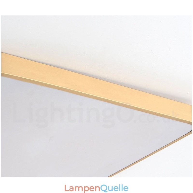 Ultradünne, quadratische, dimmbare, moderne Deckenleuchten im nordischen Stil aus Messing mit Acrylschirm, können auch als Wandleuchte verwendet werden.