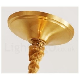 Rustikale Pendelleuchte im nordischen Lodge-Stil aus reinem Messing