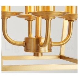 Rustikale Pendelleuchte im nordischen Lodge-Stil aus reinem Messing