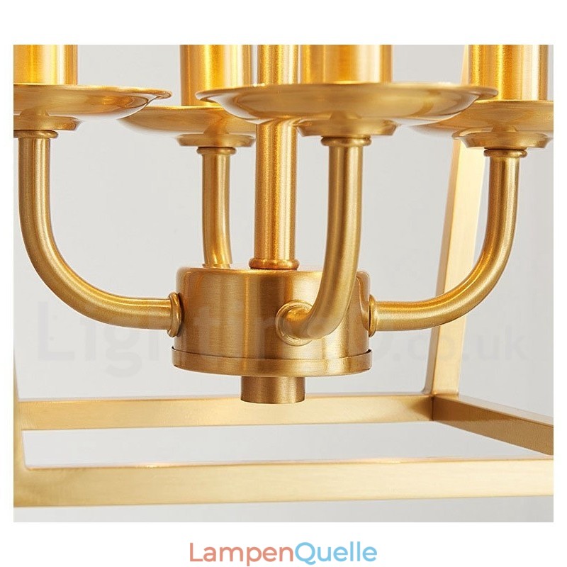 Rustikale Pendelleuchte im nordischen Lodge-Stil aus reinem Messing