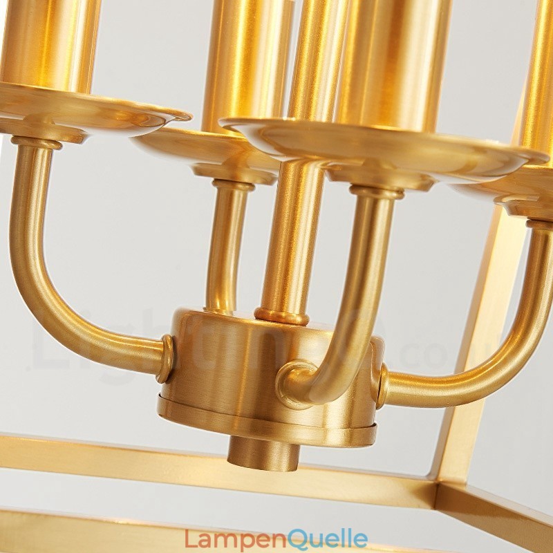 Rustikale Pendelleuchte im nordischen Lodge-Stil aus reinem Messing