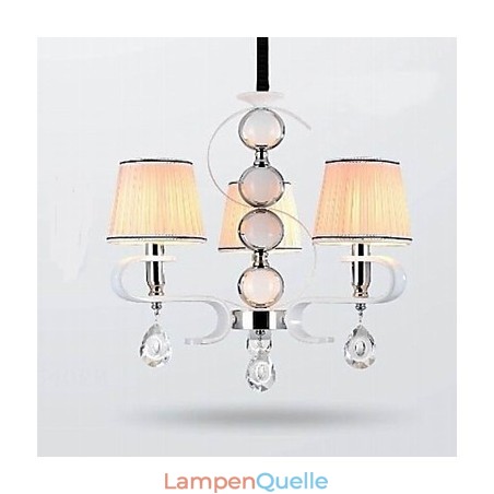Stoff Kronleuchter 3 Licht High Grade Lampe Weiß Jade Silber Ring Stoff Kronleuchter 3 Licht High Grade Lampe Weiß Jade Silber Ring