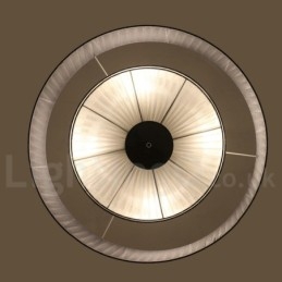 Moderne Pendelleuchte Drum mit 4 Lichtern und Stoffschirm