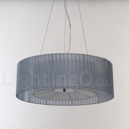Moderne Pendelleuchte Drum mit 4 Lichtern und Stoffschirm