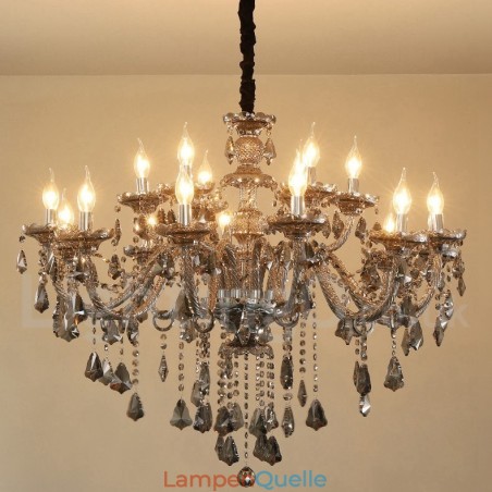 18 Lichter Retro Grau Farbe K9 Kristall Kerze Große Kronleuchter 18 Lichter Retro Grau Farbe K9 Kristall Kerze Große Kronleuchter