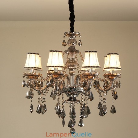 8 Lichter Retro Grau Farbe K9 Kristall Kerze Kronleuchter 8 Lichter Retro Grau Farbe K9 Kristall Kerze Kronleuchter