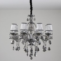 8 Lichter Retro Grau Farbe K9 Kristall Kerze Kronleuchter