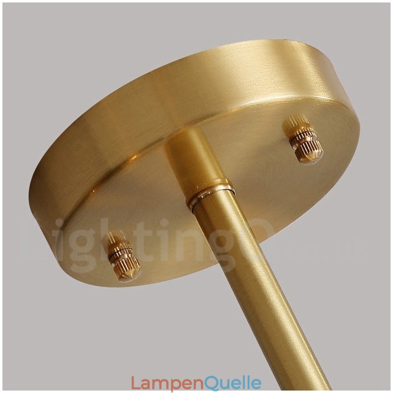 Rustikaler drehbarer Kronleuchter aus reinem Messing mit Acrylschirmen