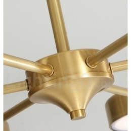 Rustikaler drehbarer Kronleuchter aus reinem Messing mit Acrylschirmen