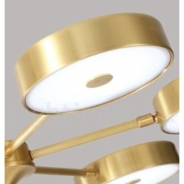 Rustikaler drehbarer Kronleuchter aus reinem Messing mit Acrylschirmen