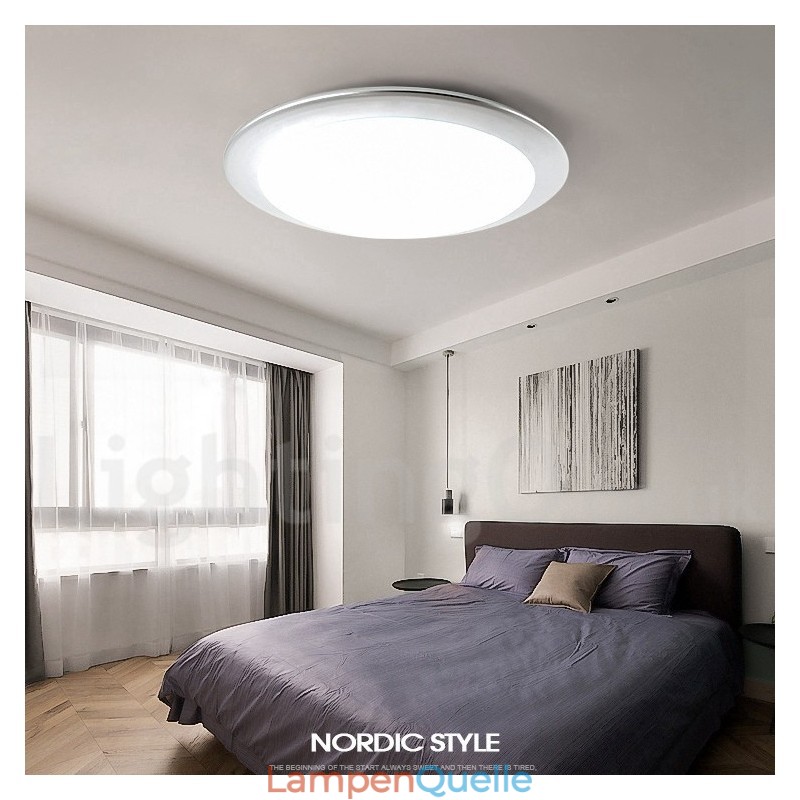 4 cm dicke, superdünne, dimmbare, moderne Deckenleuchten im zeitgenössischen nordischen Stil mit Acrylschirm und Fernbedienung, können auch als Wandleuchte verwendet werden