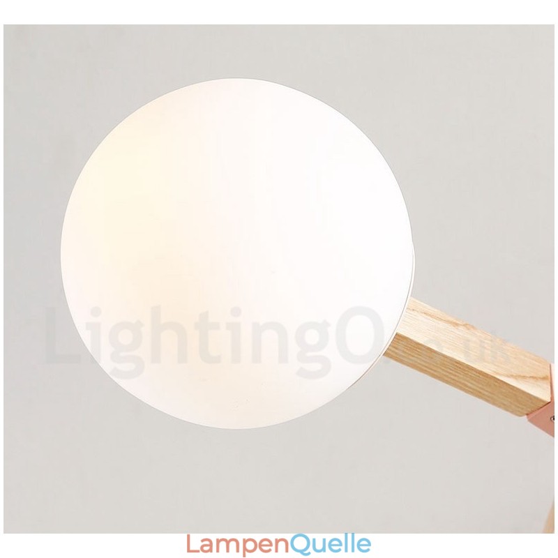 Nordic Modern Magic Bean Holz Molekular Kronleuchter aus Holz mit Glasschirmen