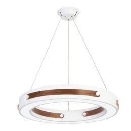 Moderne Pendelleuchte mit Acrylschirm, Ring in mehreren Holzfarben