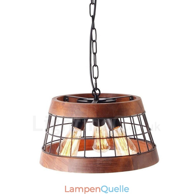 3 Licht Ring Vintage Holz Kronleuchter Industrielle Wind Loft Holz Linear Anhänger Beleuchtung
