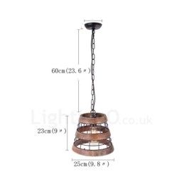 1 Lichtring Vintage Holz Kronleuchter Industrie Wind Loft Holz Linear Pendelleuchte