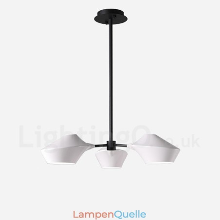 Linearer Retro-Kronleuchter mit 3 Lichtern und Acrylschirmen für den Außenbereich, Garage Linearer Retro-Kronleuchter mit 3 Lichtern und Acrylschirmen für den Außenbereich, Garage
