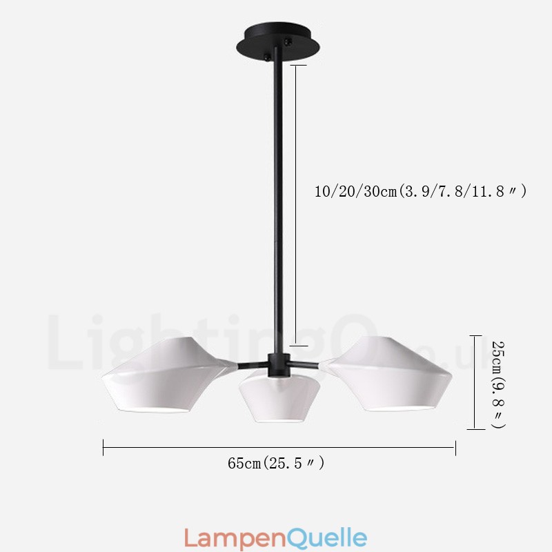 Linearer Retro-Kronleuchter mit 3 Lichtern und Acrylschirmen für den Außenbereich, Garage