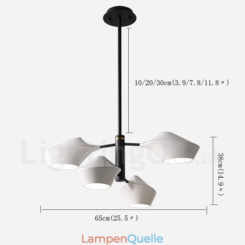Zweistufiger linearer Retro-Kronleuchter mit 4 Lichtern und Acrylschirmen für den Außenbereich, Garage