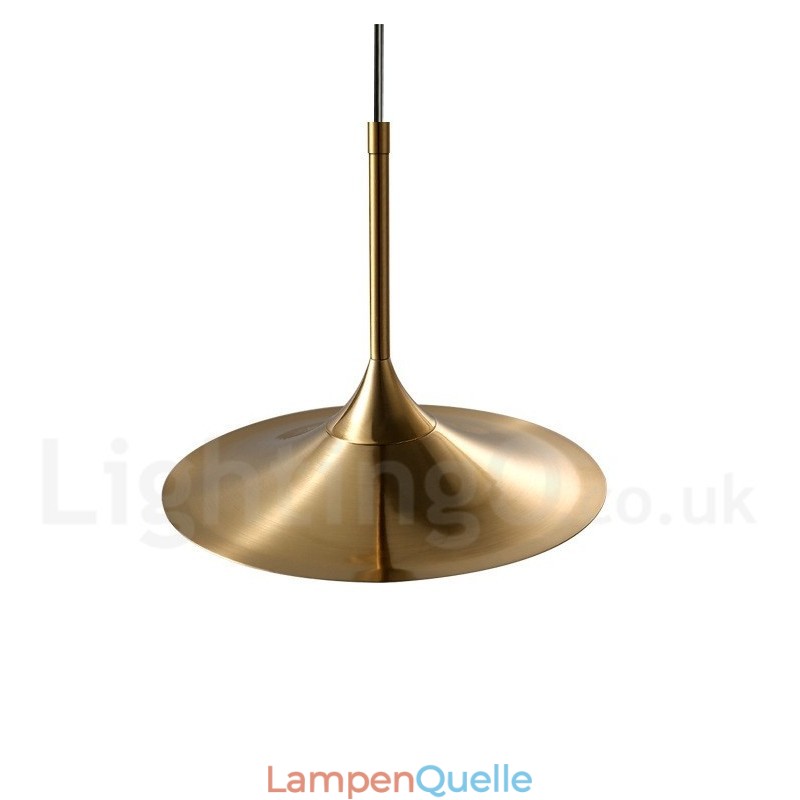 Pendelleuchte im Industriestil, 1 Licht, goldfarben, Mini-Stil, galvanisch lackiert, mit Glasschirm