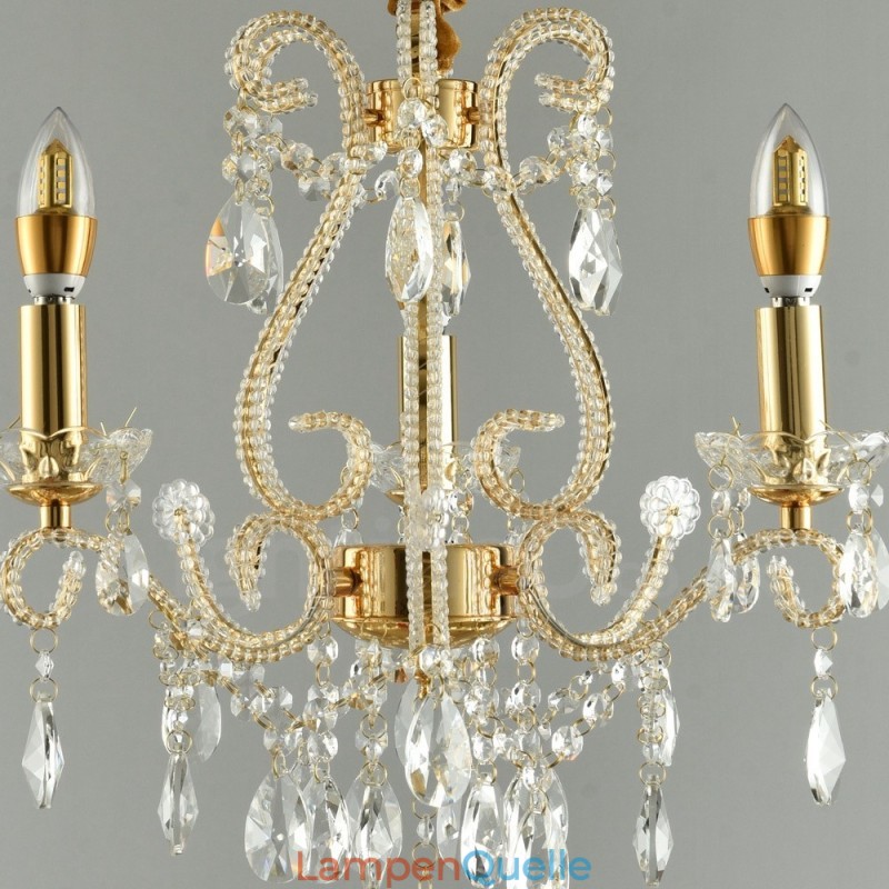 3 Licht Gold Silber Amerikanischen Stil Kristall Anhänger Kronleuchter Licht Shop
