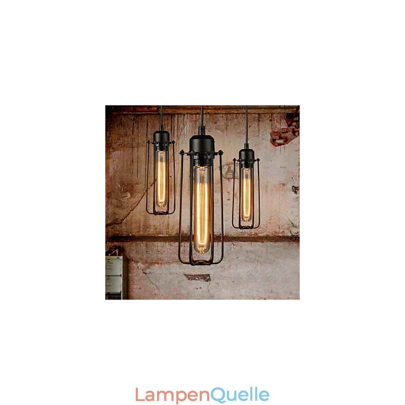Kronleuchter Mini-Stil Rustikale Lodge Retro Metall 3 Licht Pendelleuchte