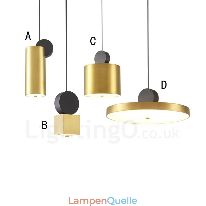 4 Stile Gold Schwarz Postmodern Pendelleuchte