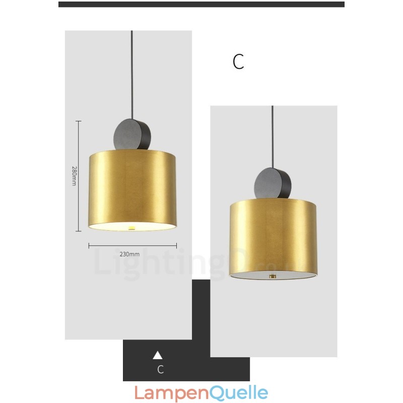 4 Stile Gold Schwarz Postmodern Pendelleuchte