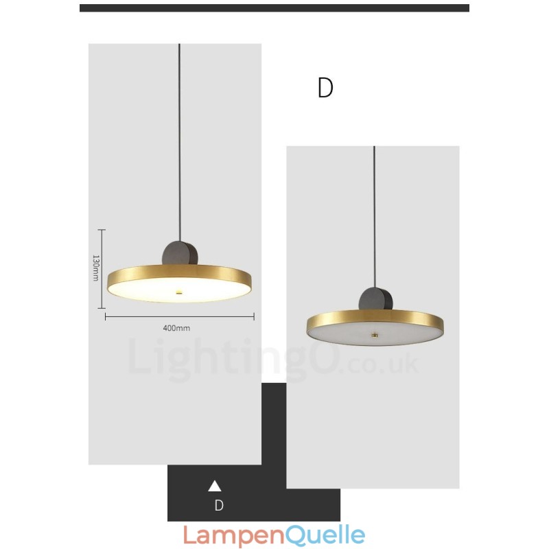 4 Stile Gold Schwarz Postmodern Pendelleuchte