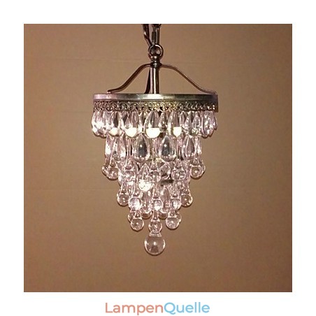 Moderne Pendelleuchte mit 1 Licht und antiker Farbe und Kristallperlen Moderne Pendelleuchte mit 1 Licht und antiker Farbe und Kristallperlen
