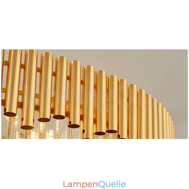 Postmodernen Gold Luxus Runde K9 Kristall Anhänger Kronleuchter Lichter Ausstellung Halle