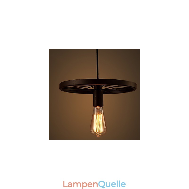 Industrielle 1-flammige Vintage-Pendelleuchte im Eisenschirm