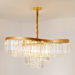 Gold Postmodernen Luxus Runde K9 Kristall Anhänger Kronleuchter Ausstellung Halle