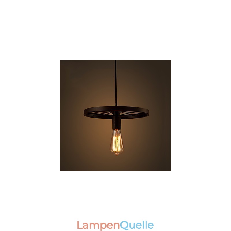 Industrielle 1-flammige Vintage-Pendelleuchte im Eisenschirm