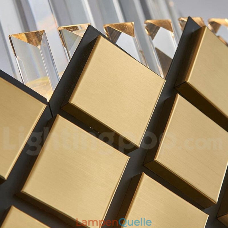 Luxus Modern Gold Plus Schwarz Runde K9 Kristall Anhänger Kronleuchter Ausstellung Halle