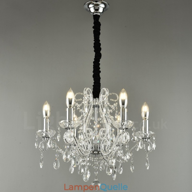6 Licht Gold Silber Amerikanischen Stil Kristall Anhänger Kronleuchter Licht Shop