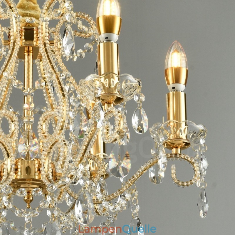 6 Licht Gold Silber Amerikanischen Stil Kristall Anhänger Kronleuchter Licht Shop