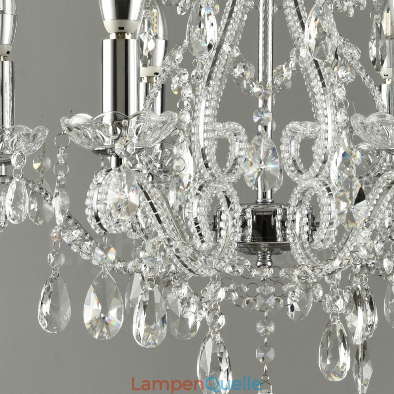 6 Licht Gold Silber Amerikanischen Stil Kristall Anhänger Kronleuchter Licht Shop